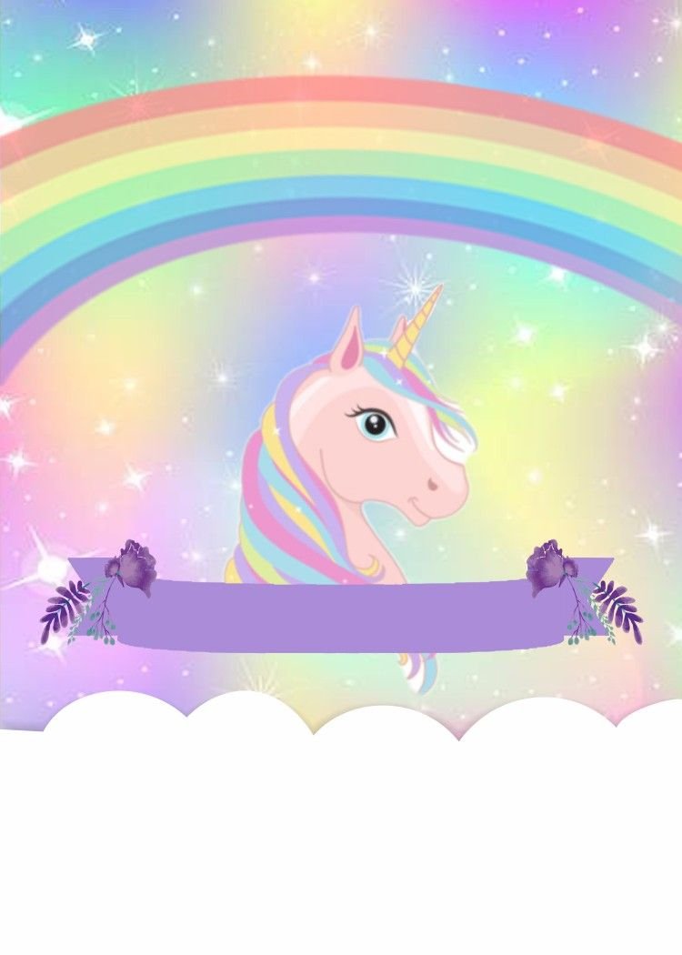 Пригласительная открытка на день рождения с единорогом