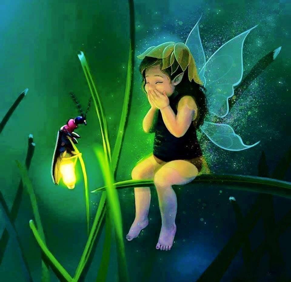 Девушка и светлячки