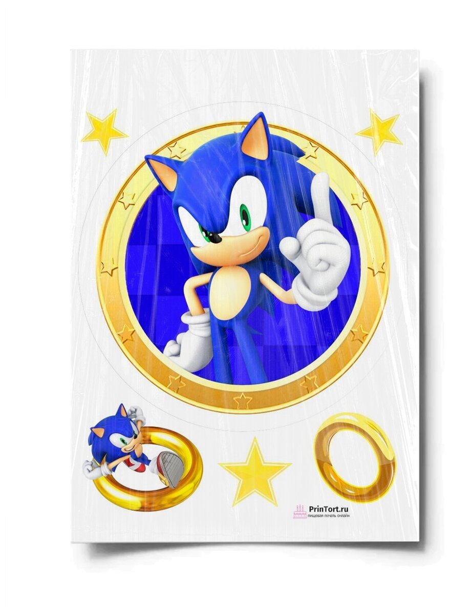 Соник печать на вафельной бумаге