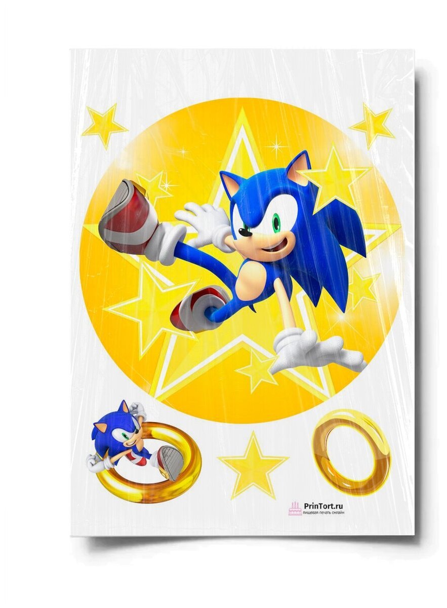Соник на торт печать