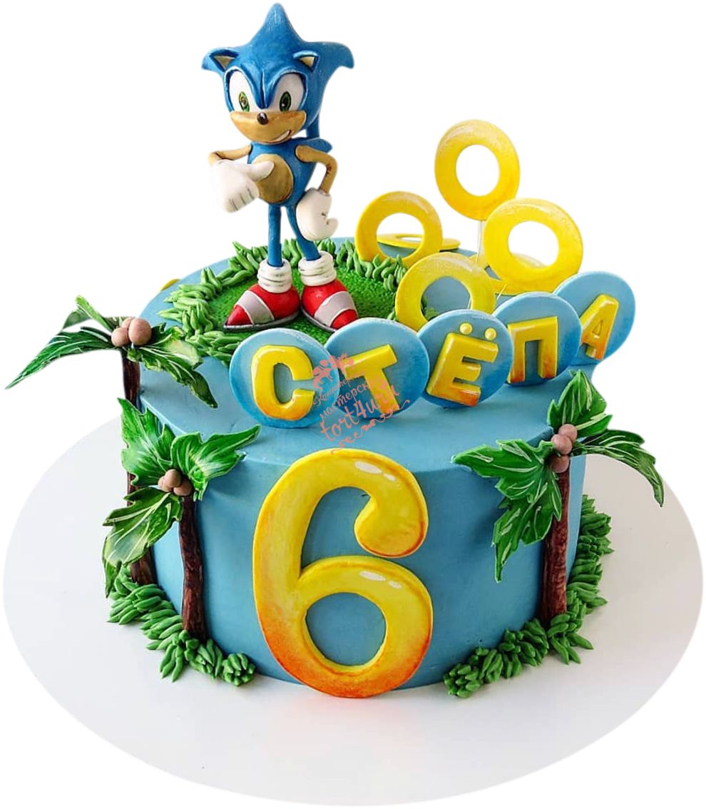 Торт Соника 6 лет