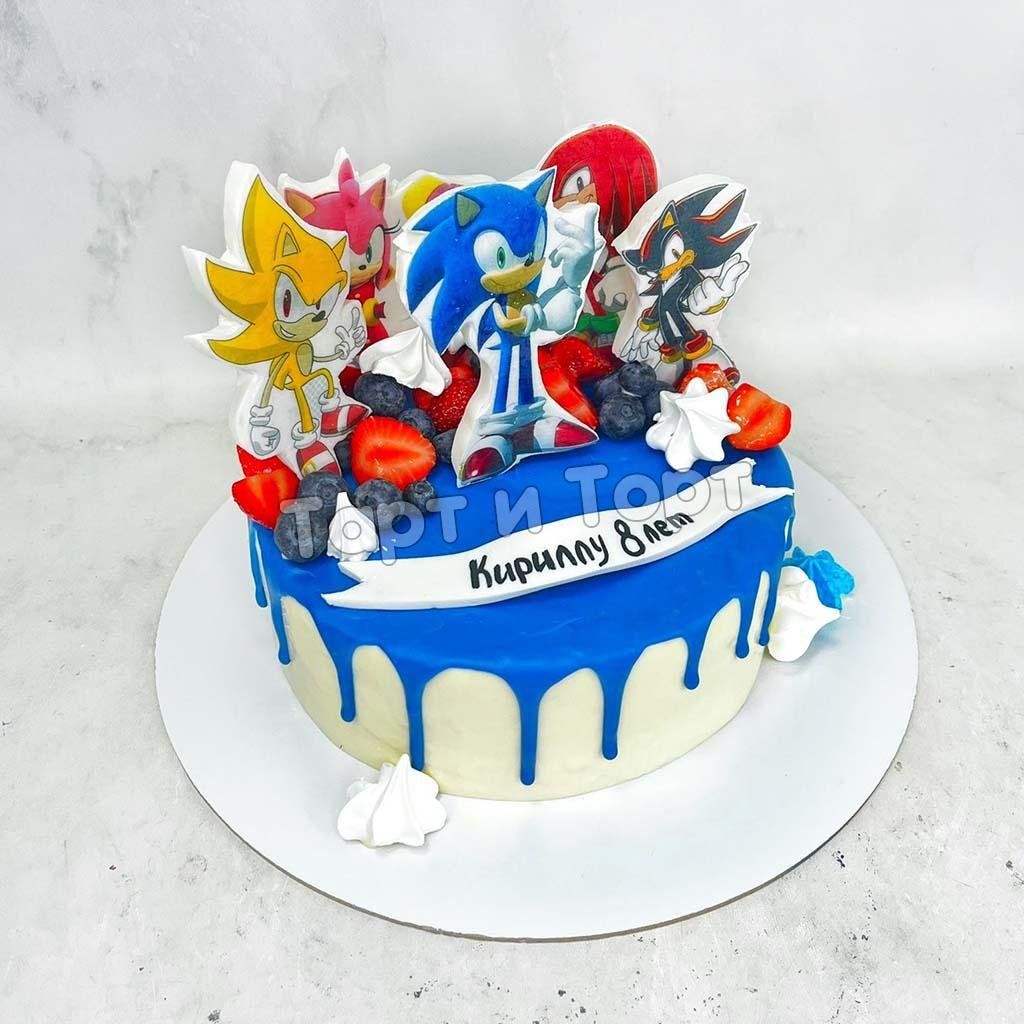 Торт в стиле Соника