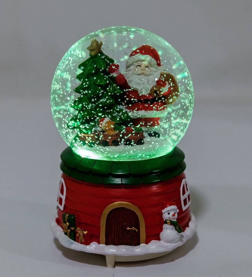 Шар со снегом муз. С подсветкой привет от Санты, PM-64