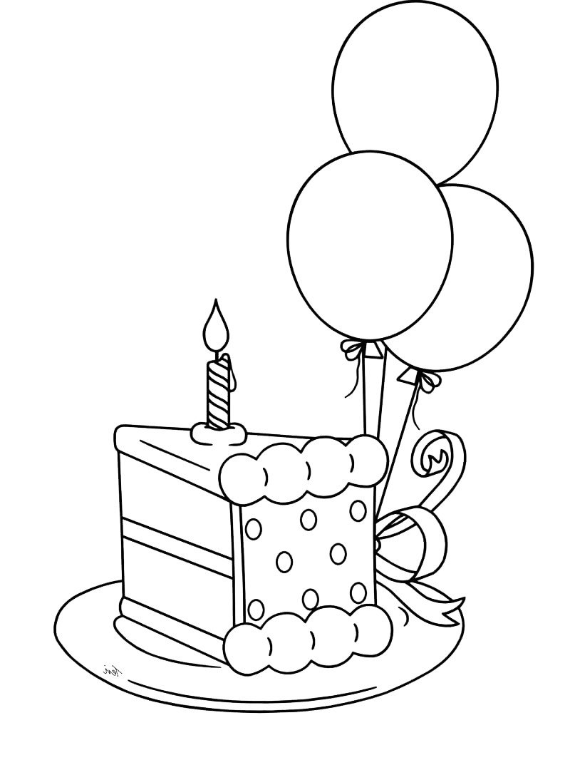 Раскраска "с днем рождения!"