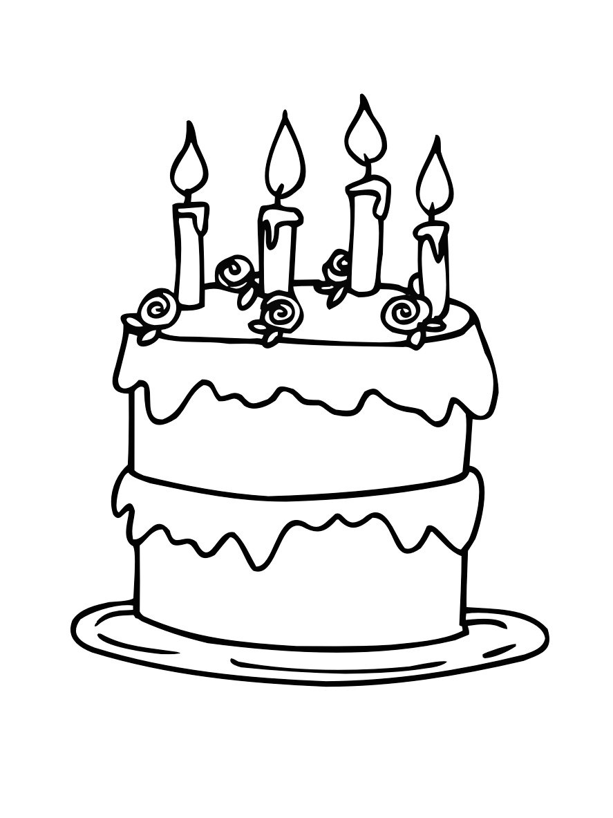 Торт раскраска для детей