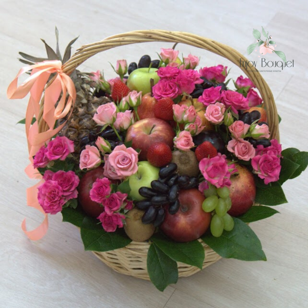 Торт корзинка с цветами