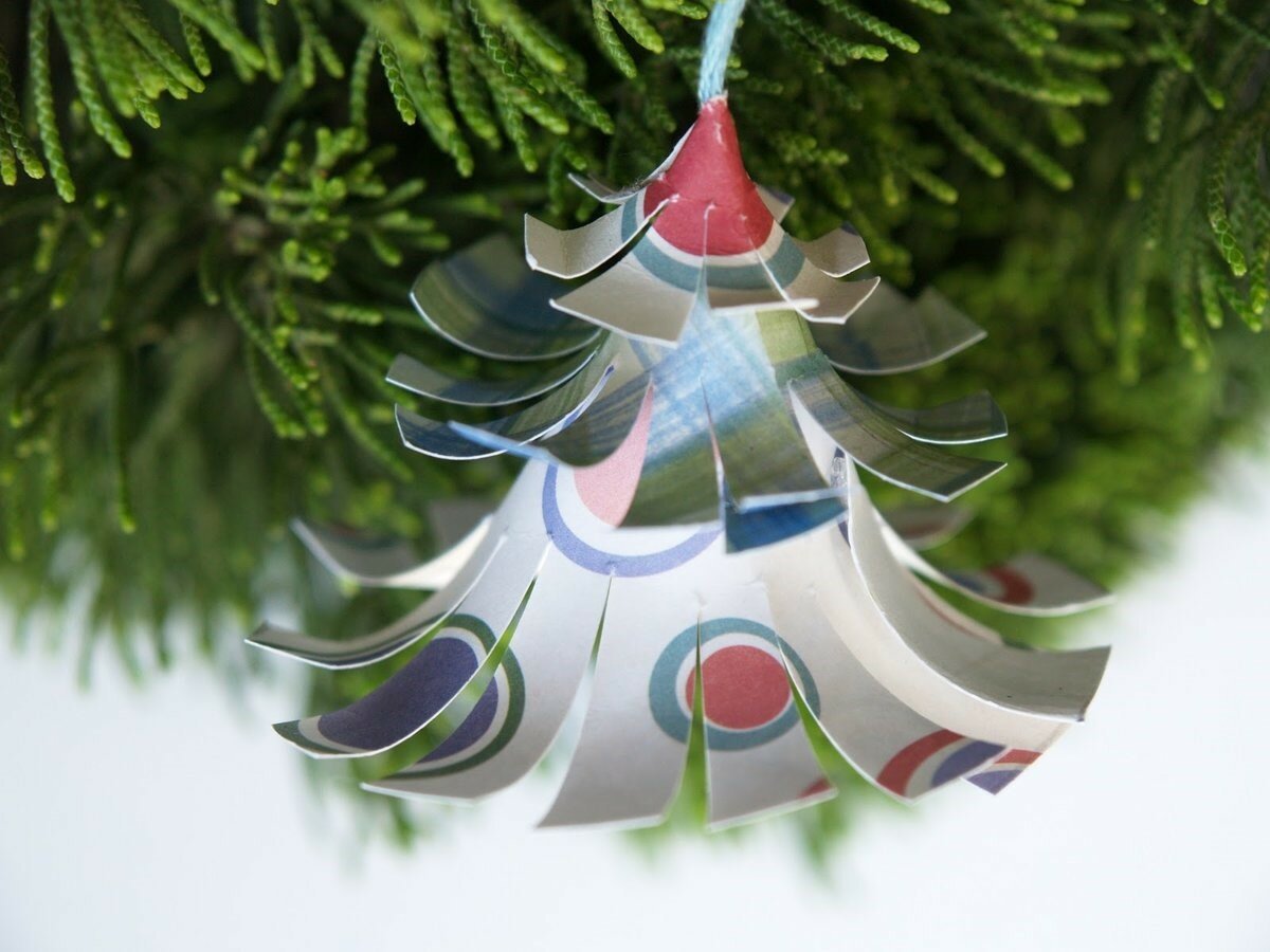Елочные игрушки из бумаги