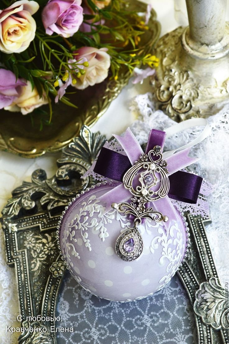 Декупаж елочных игрушек Елена Кравченко