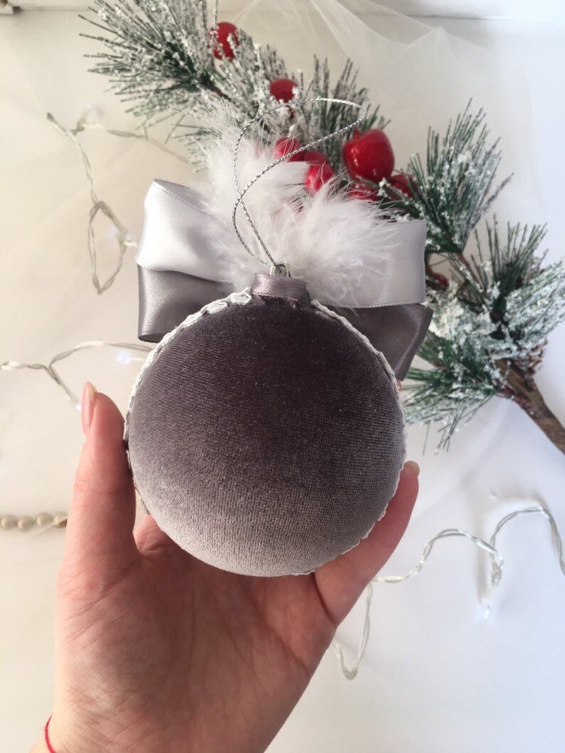 Елочные шары из бархата