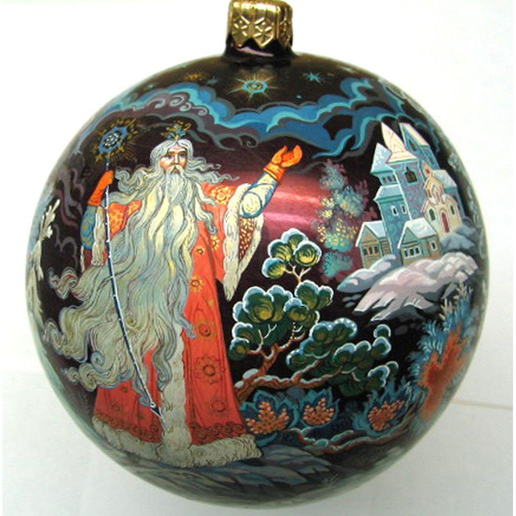 Лаковая миниатюра, новогодние шары Палех