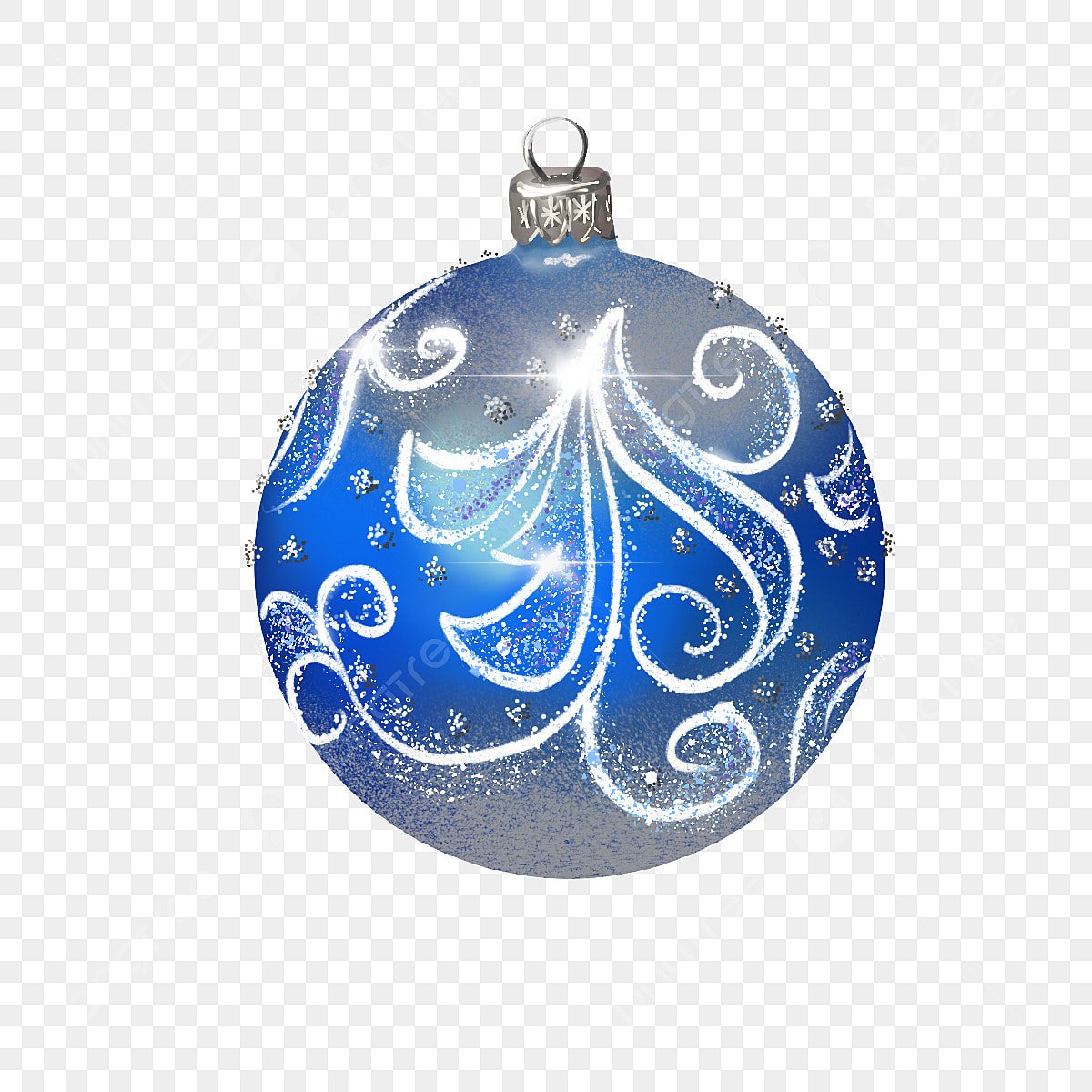 Новогодний шар синий зеркальный