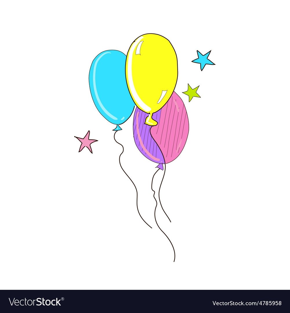 Маленький рисунок на открытку воздушный шарик