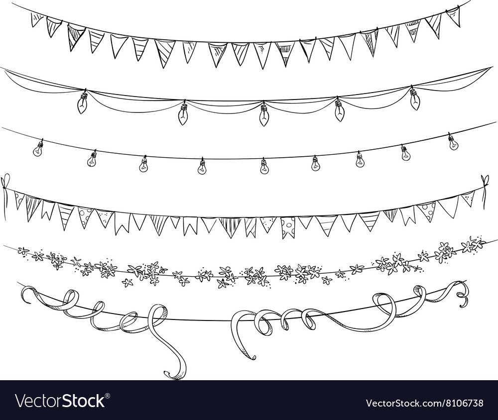 Гирлянда раскраска для детей