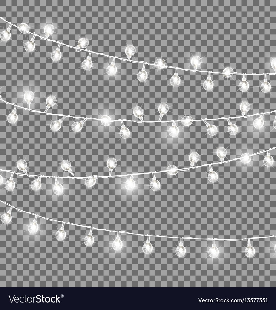 Гирлянда белая на прозрачном фоне