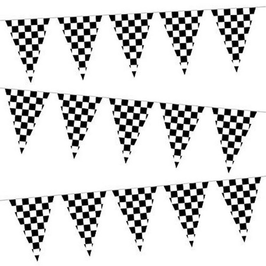 Флажки гирлянда черно белые