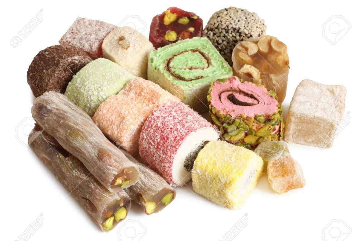 Фон восточные сладости Рахат лукум