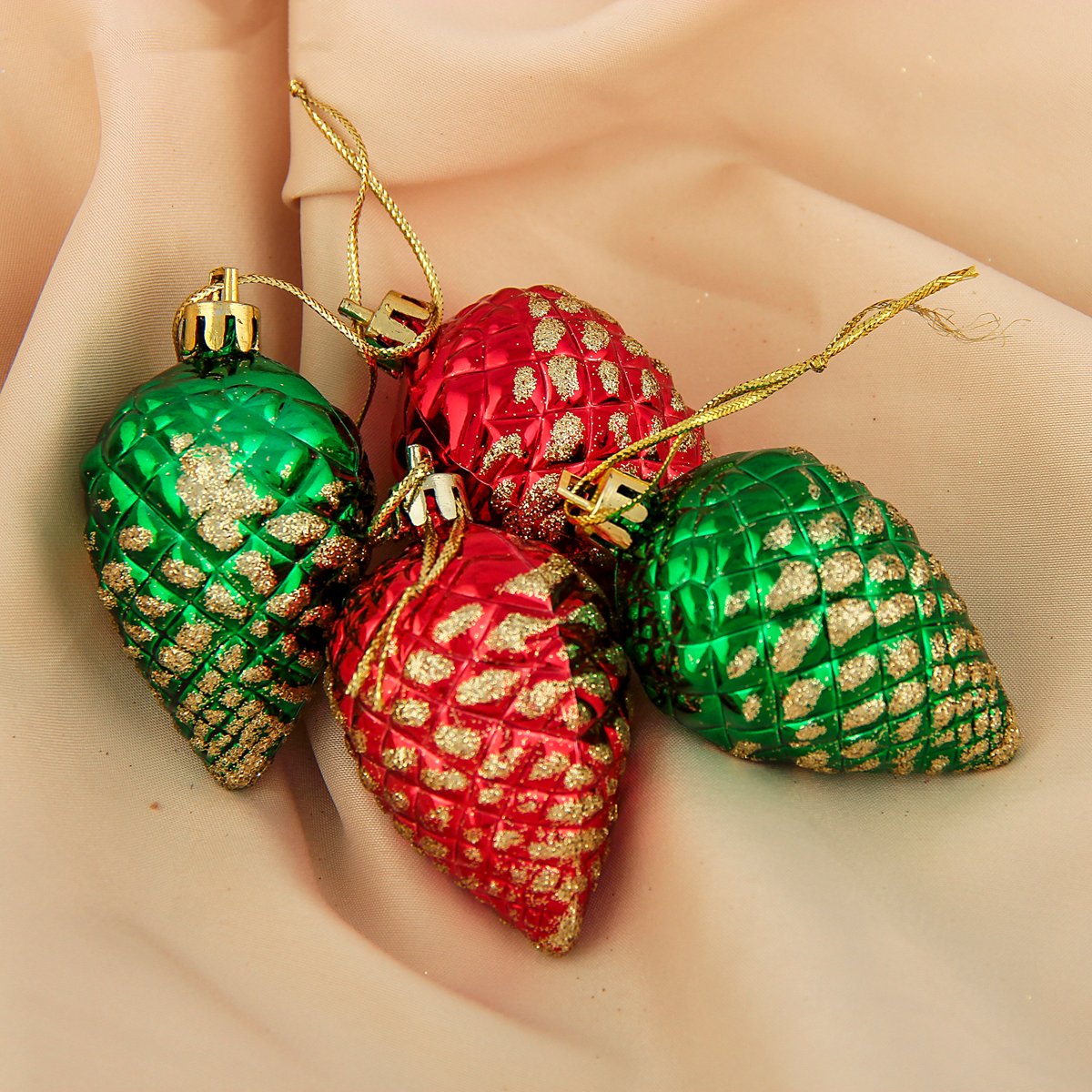 Елочные игрушки шишки 5шт wl17115