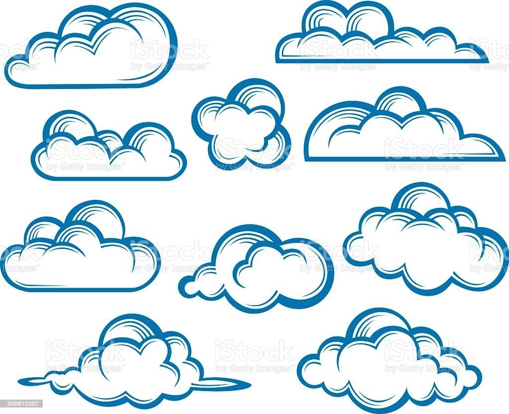 Трафарет облака для рисования