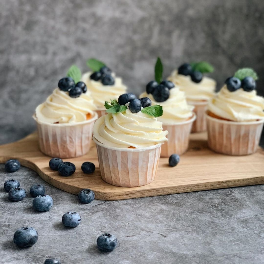 Капкейки с голубикой