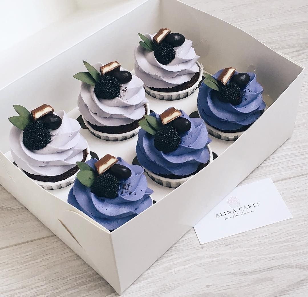 Капкейки Черничные чиз крем