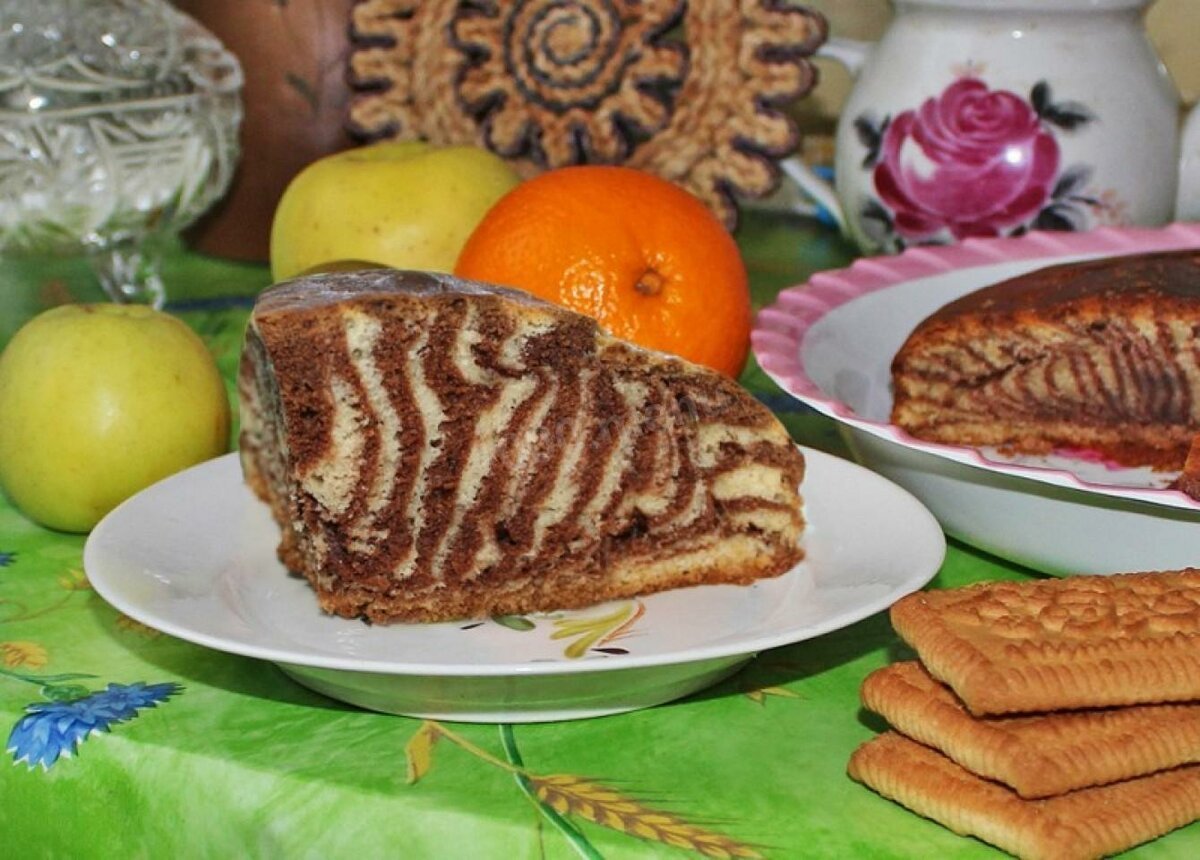 Творожный торт Зебра без выпечки