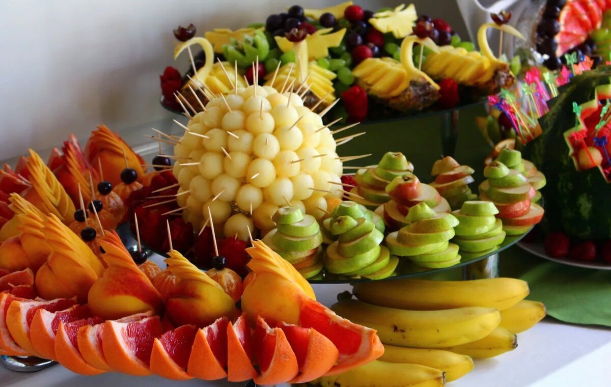 Красивая нарезка фруктов