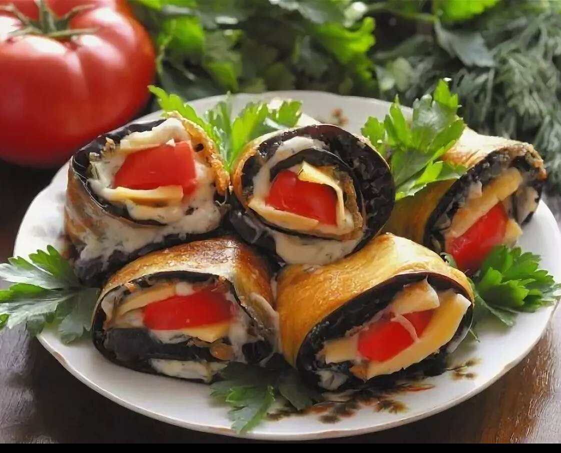 Рулетики из баклажанов Тещин язык