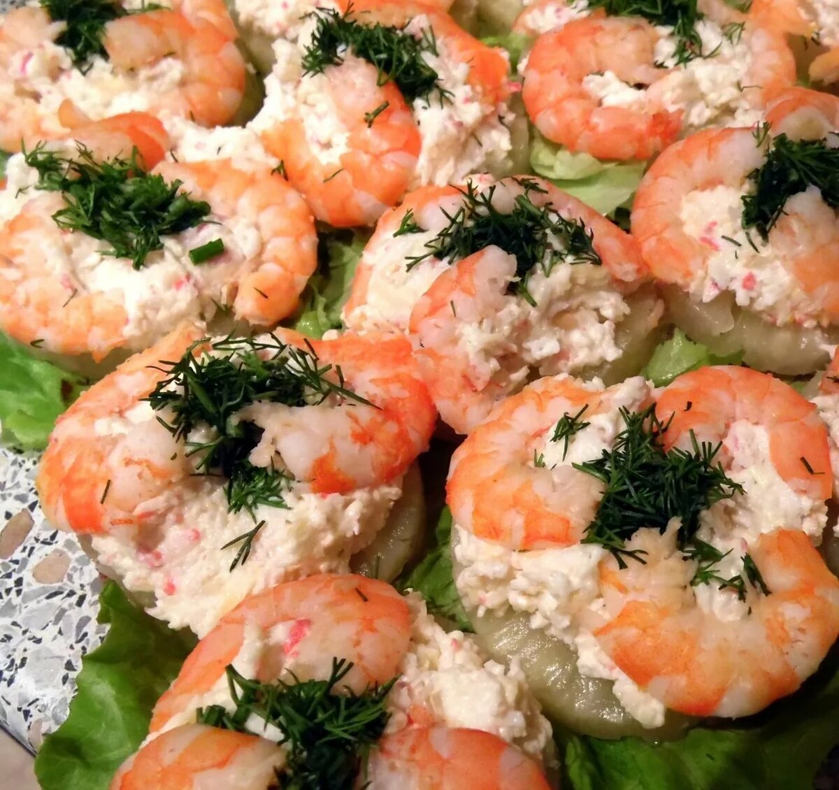 Закуски с креветками