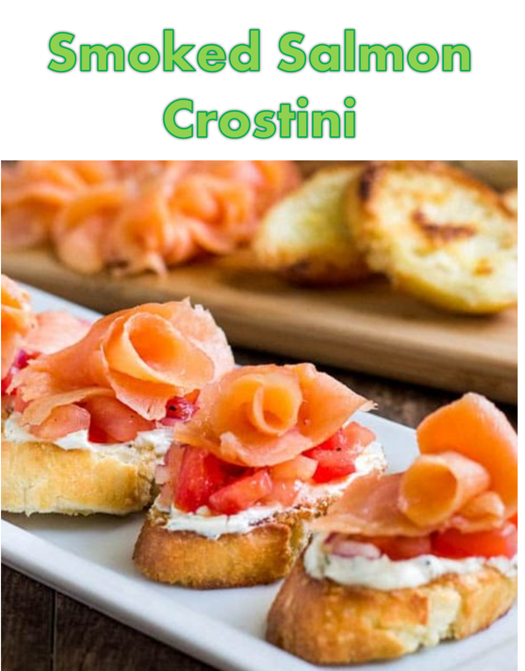 Кростини с копченым лососем