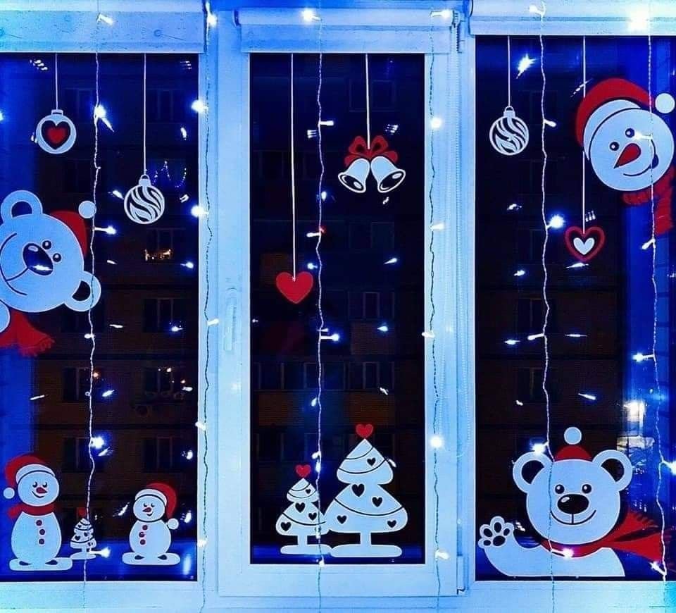 Украшение окон на новый год в детском саду 2022