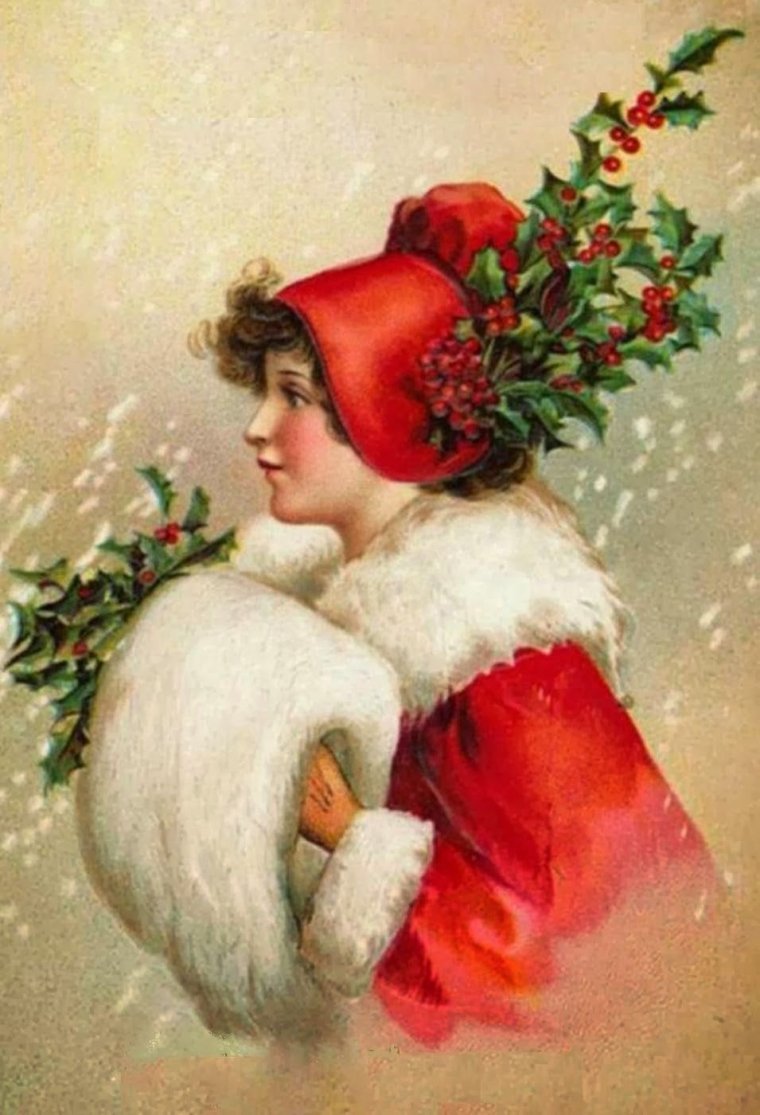 Винтажная Новогодняя открытка