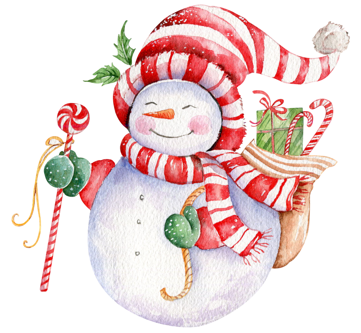 Новогодние Акварельные иллюстрации