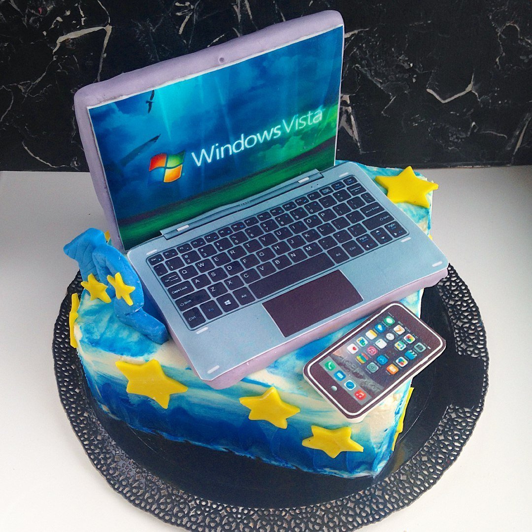 Черный тортик для мальчика