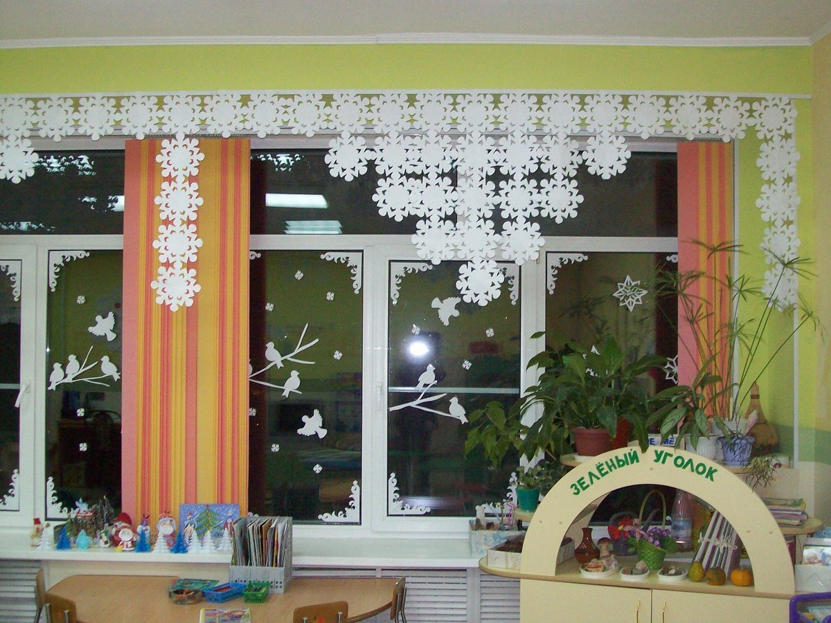 Украшение потолка на новый год