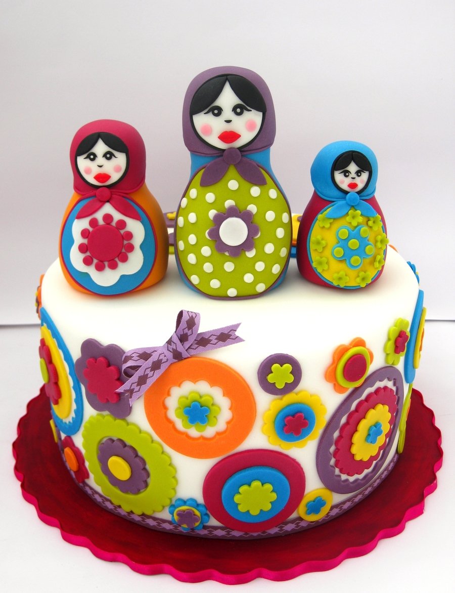 Новогодний торт со снегирями