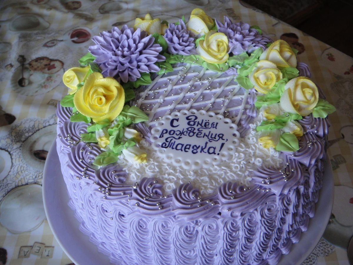 Торт на юбилей женщине кремовый