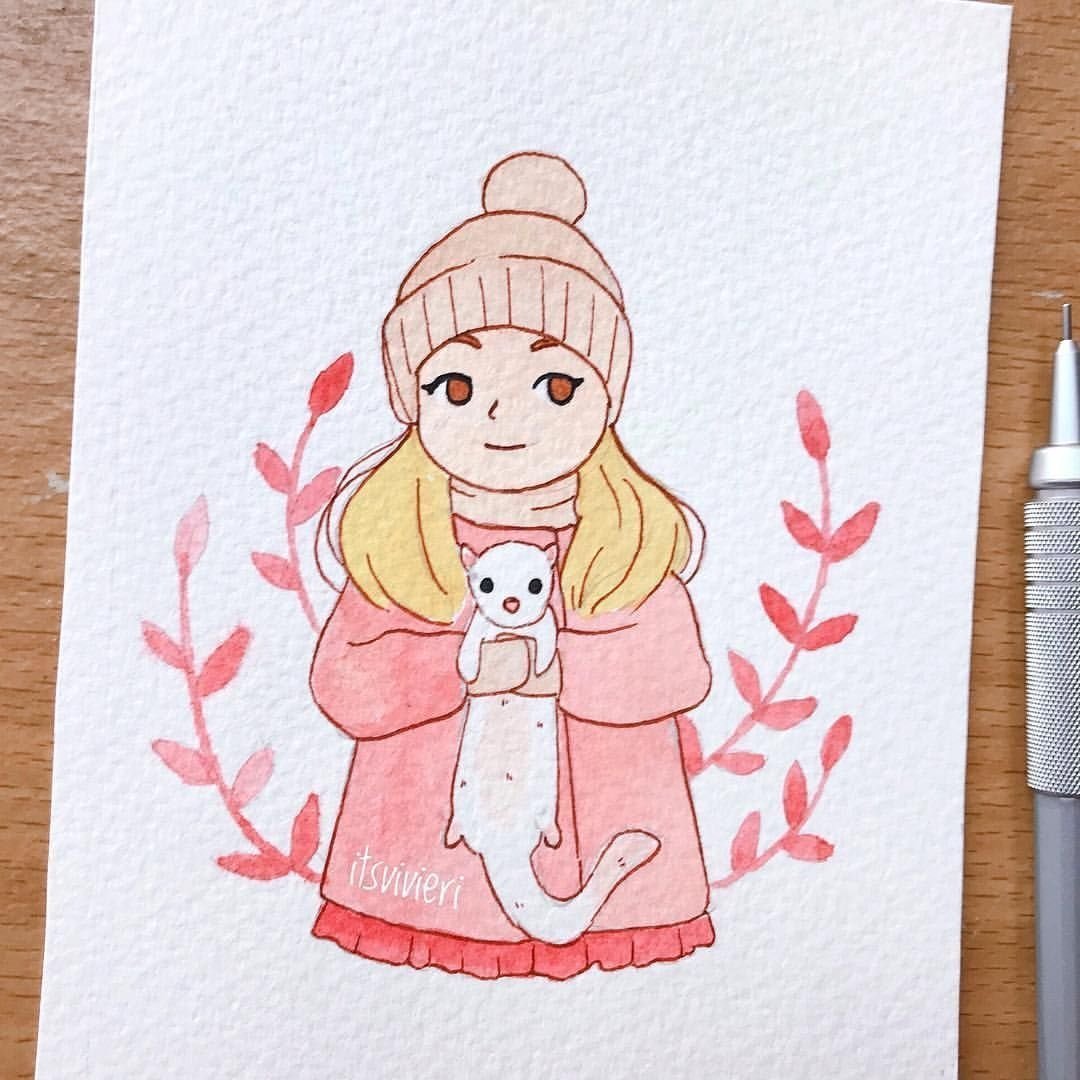 Открытки на новый год акварелью