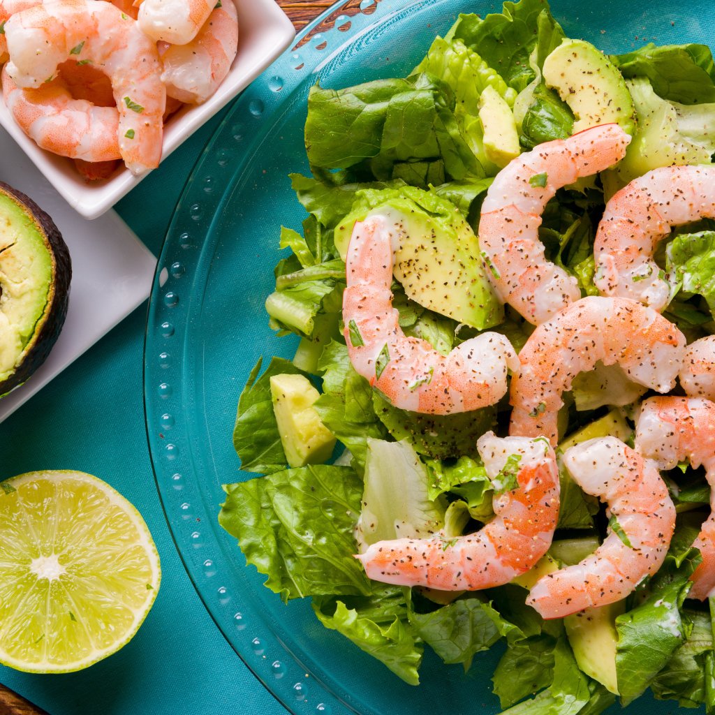 Салат с креветками икеа