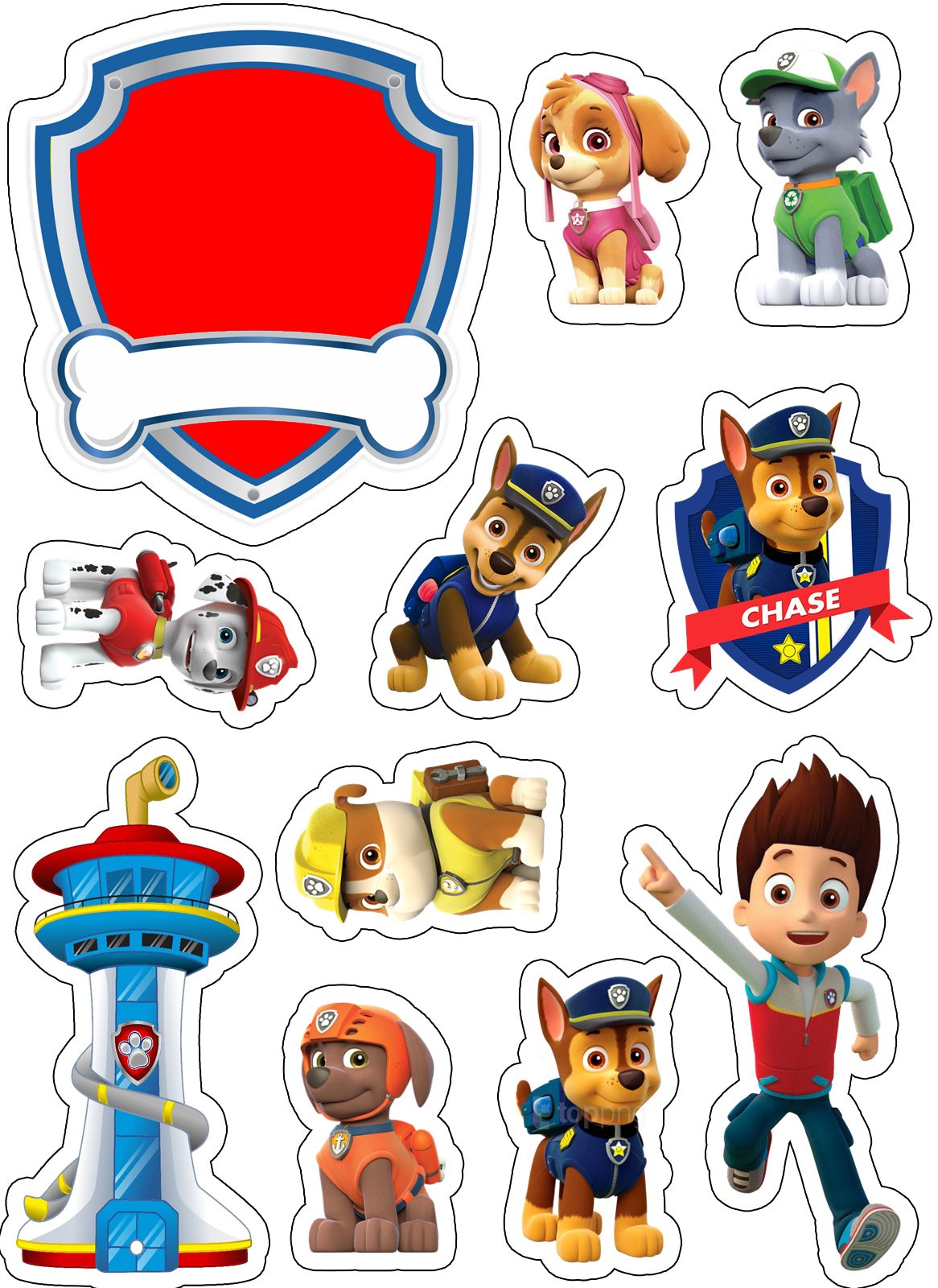 Щенячий патруль герои топперы