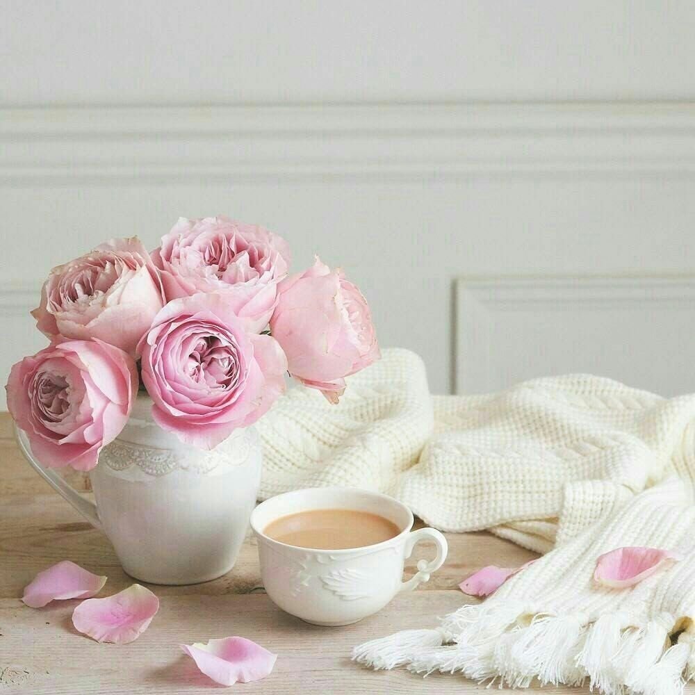 Доброе зимнее утро с цветами