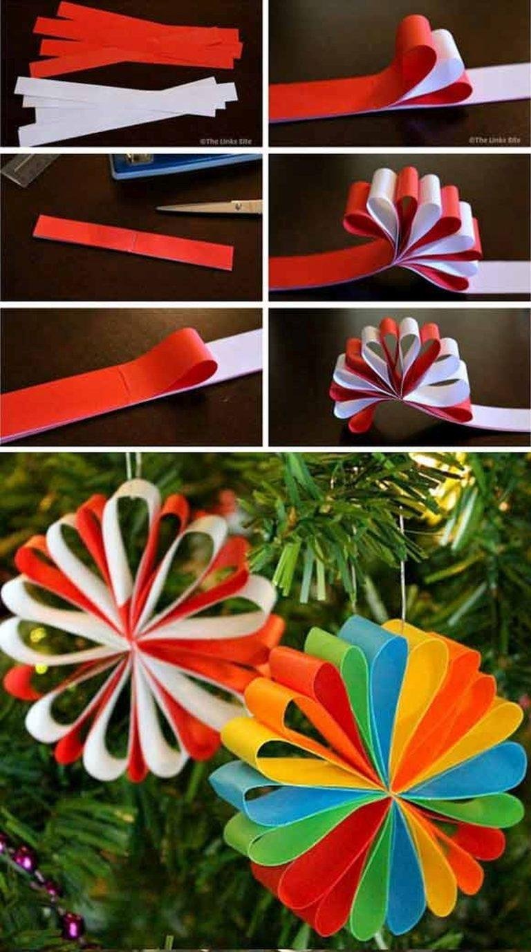 Новогодние игрушки из цветной бумаги