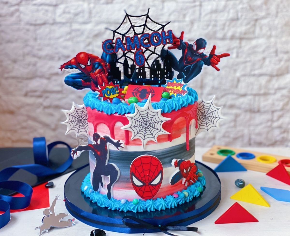 Торт с человеком пауком для мальчика