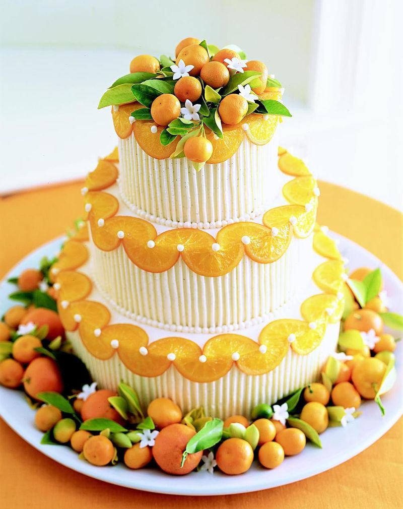 Украшение торта цитрусовыми