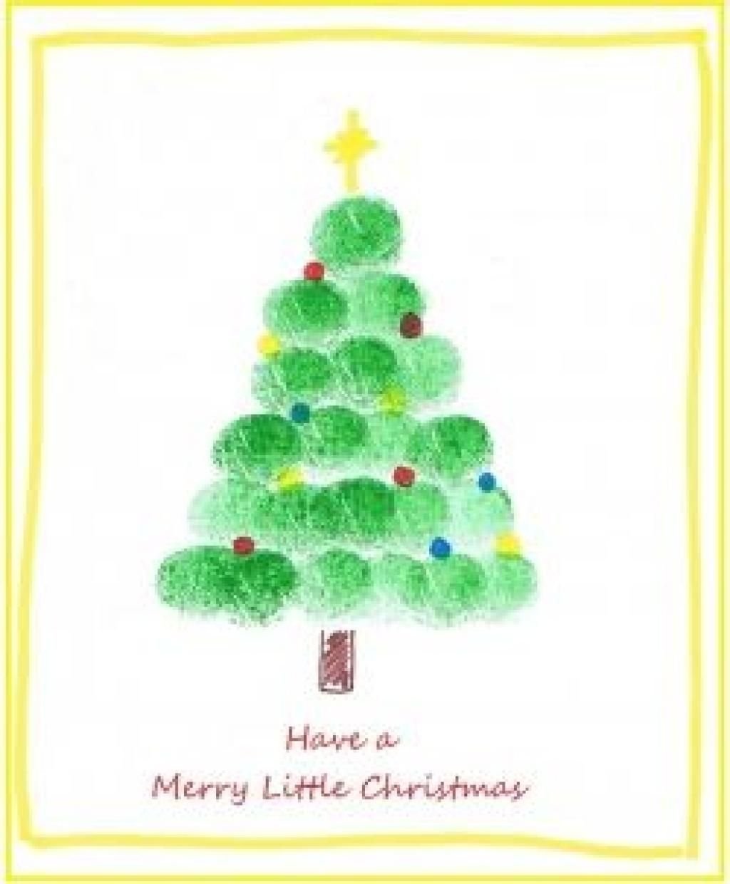 Елочка из отпечатков пальцев