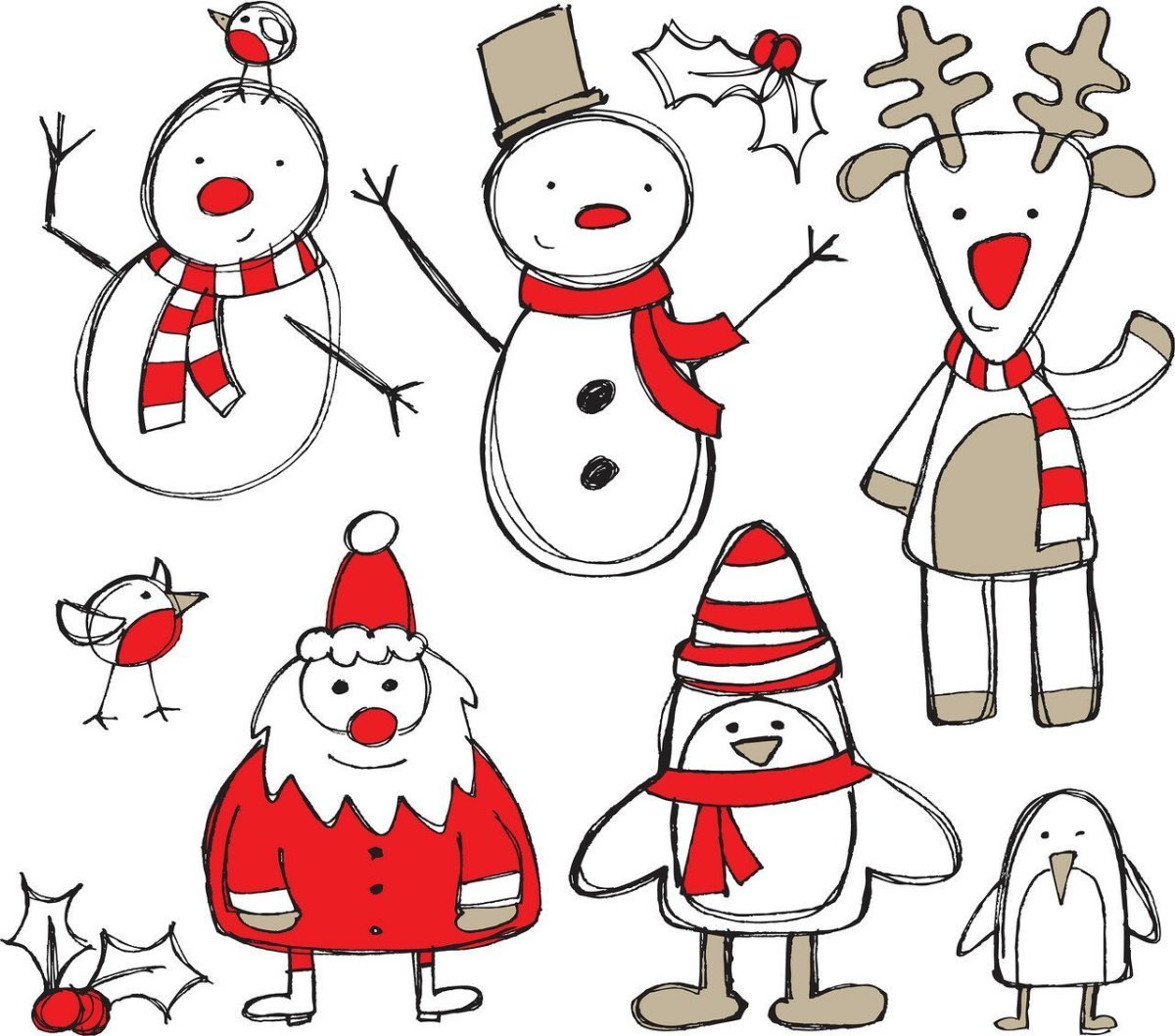 Новогодние рисунки для срисовки