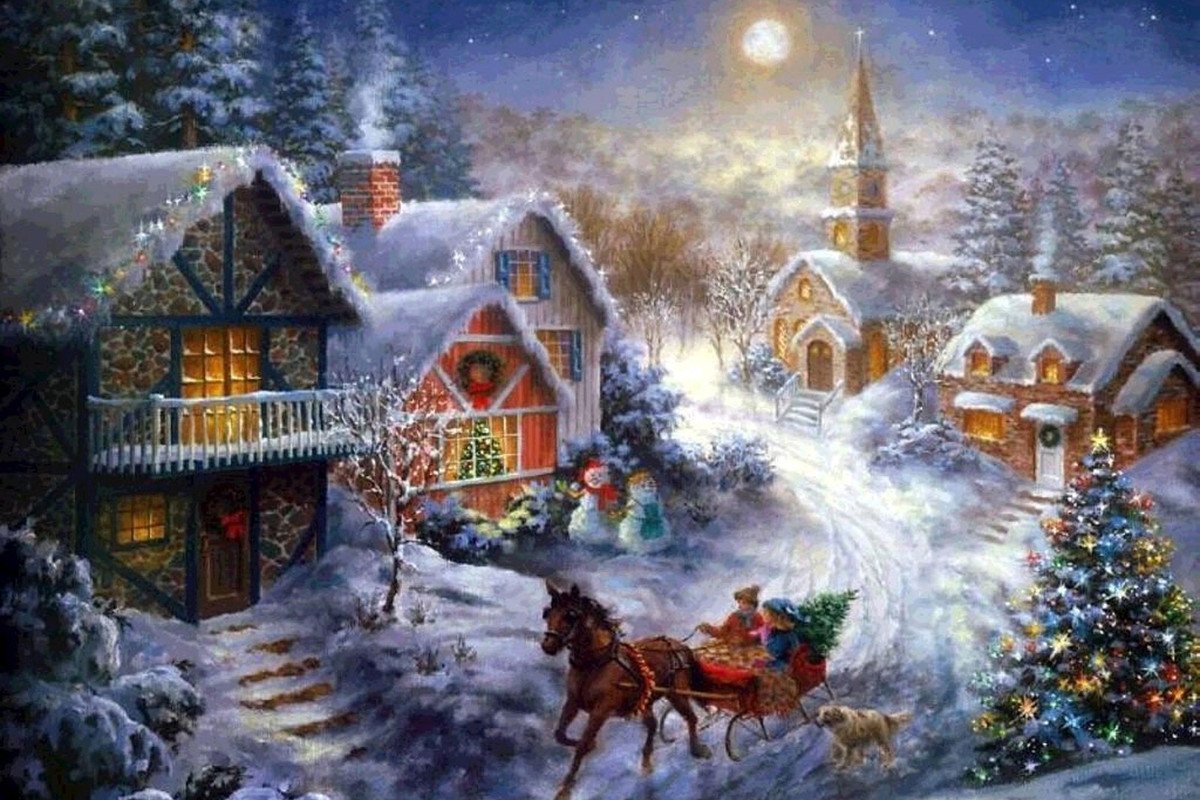 Белоснежка алмазная мозаика зимнее Раздолье