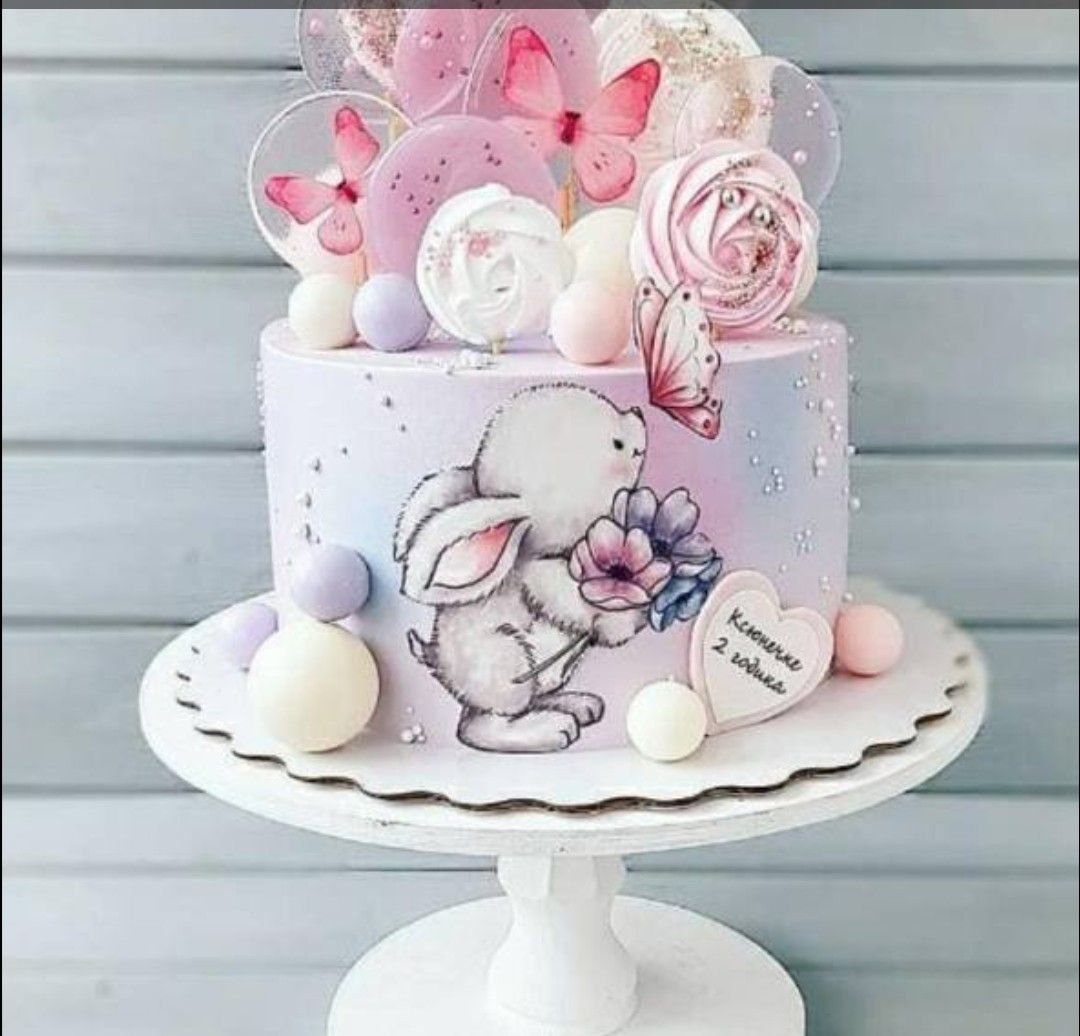 Торт с бабочками для девочки