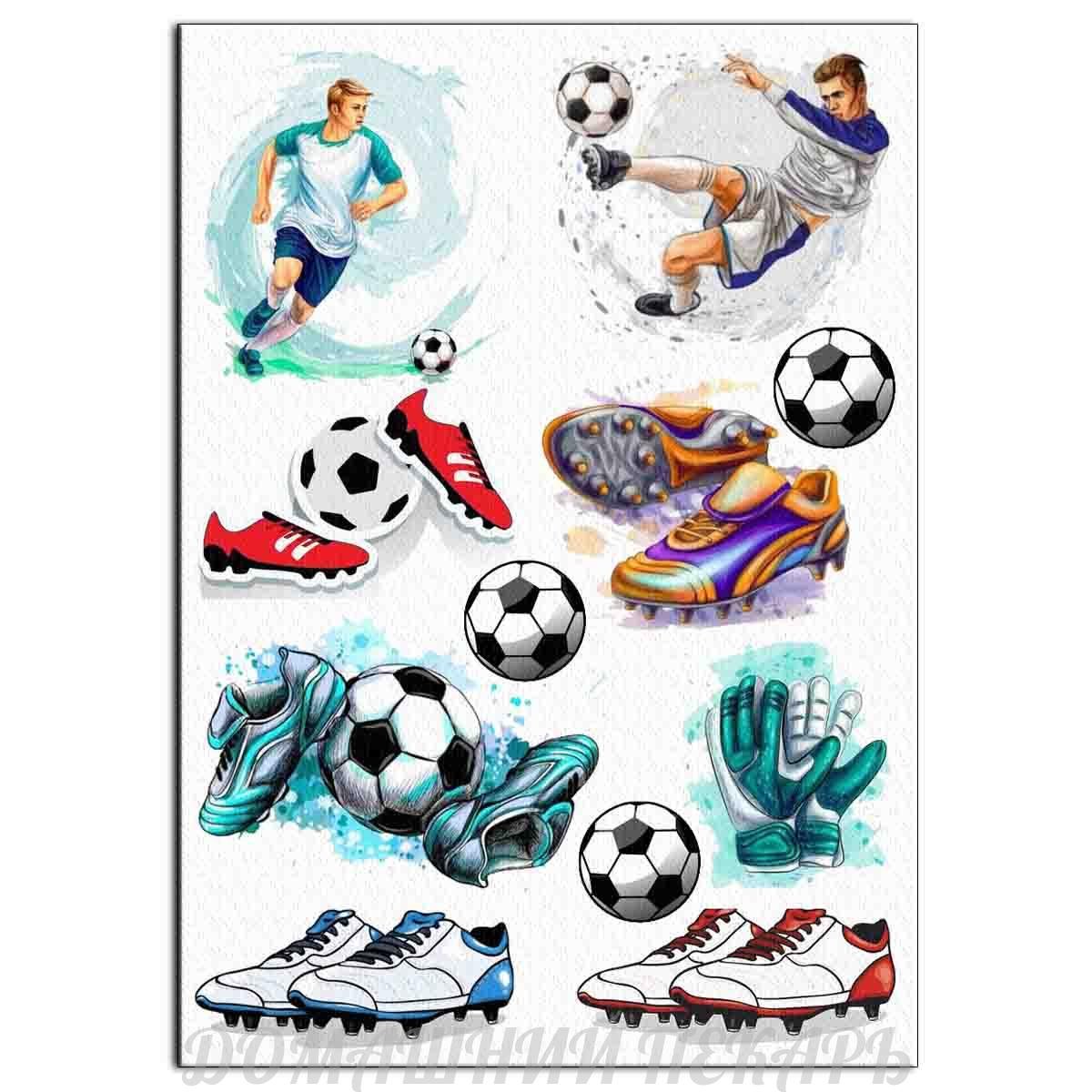 Футбольная тематика на вафельной бумаге