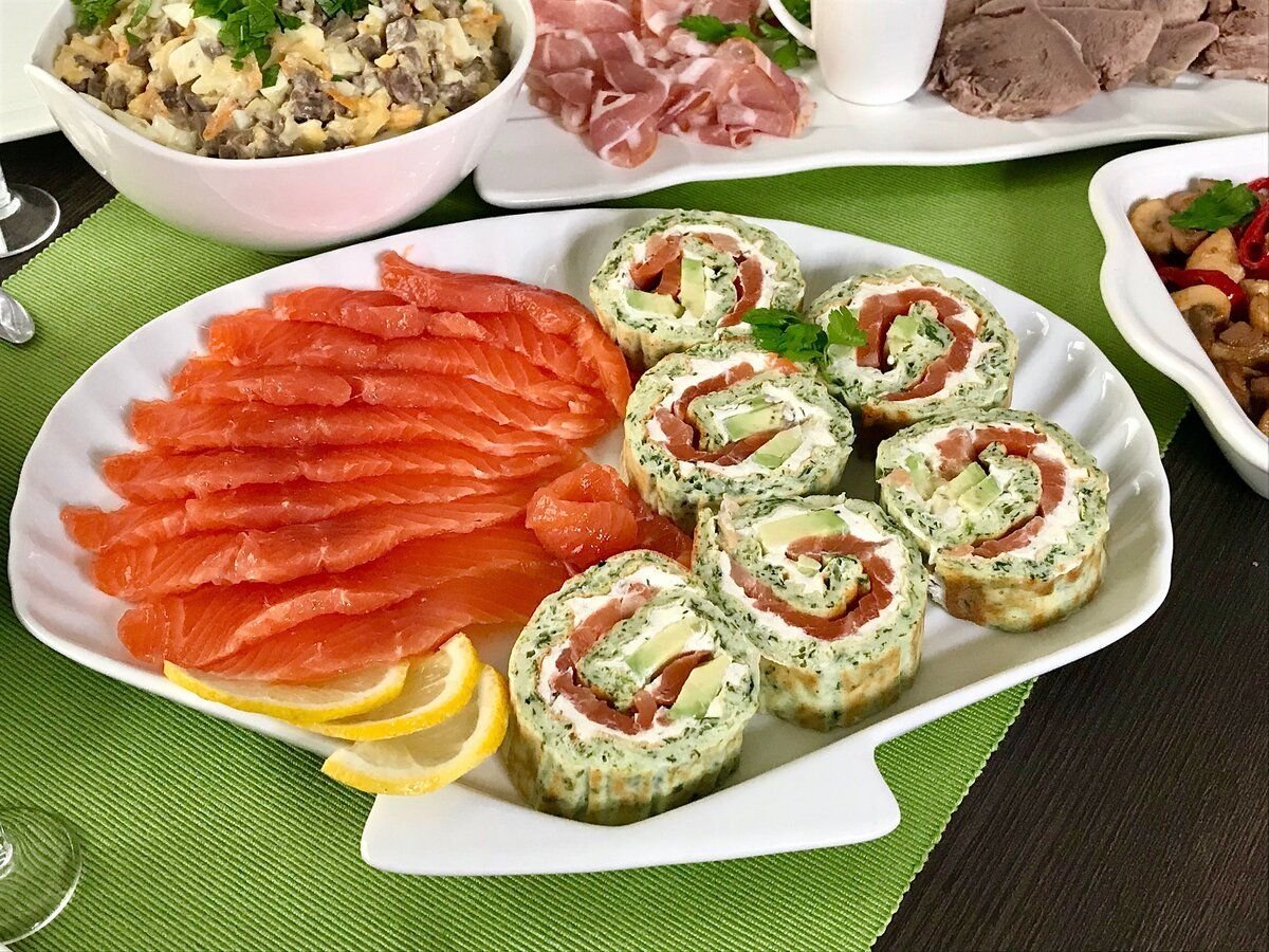 Рулеты закусочные на праздничный