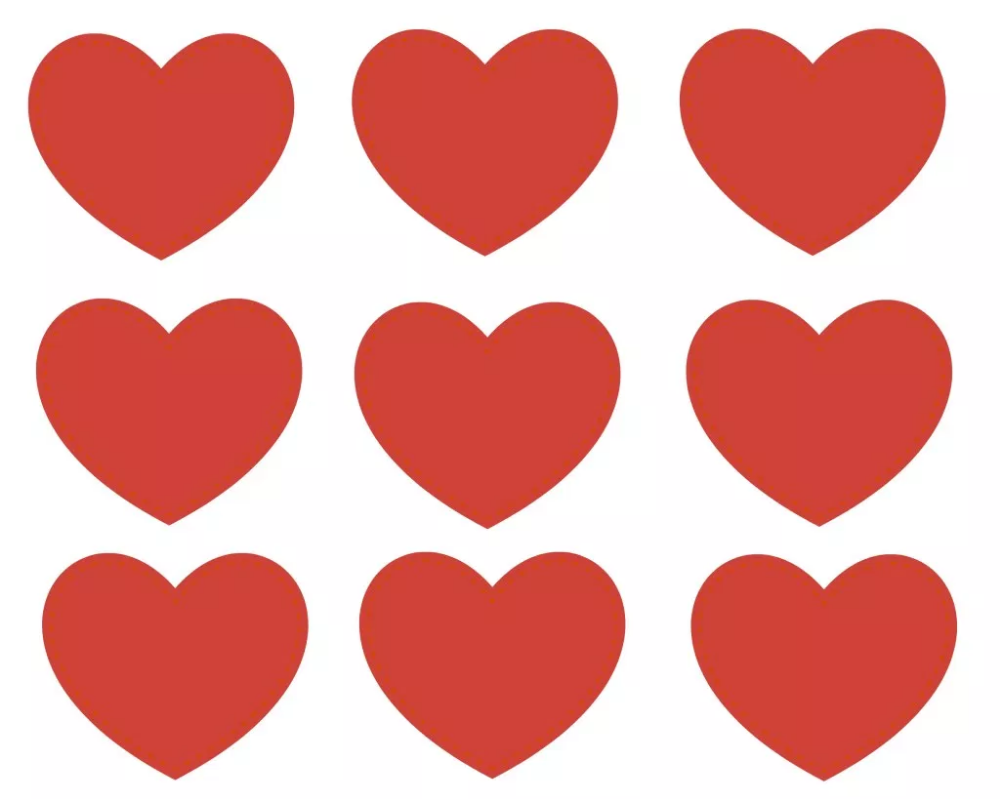 Сердечки разных размеров